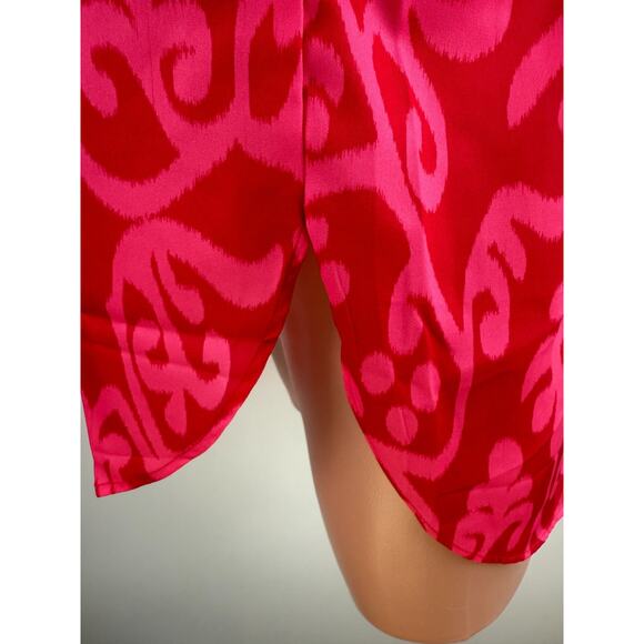 Sheridan French Ruby Azaleas Natalie 100% Poly Silk Pink Blouse Size XS - Picture 9 of 15